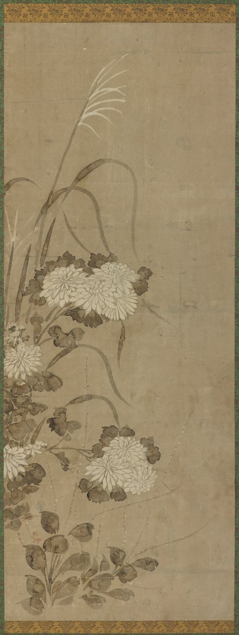 白菊花和草花 作者 未知艺术家