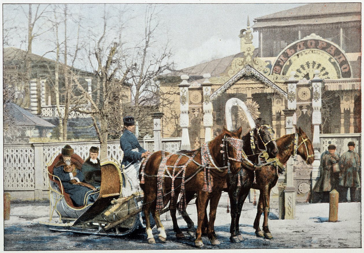 Winter Troika in Moscow - photography, late 19th century 作者 未知艺术家