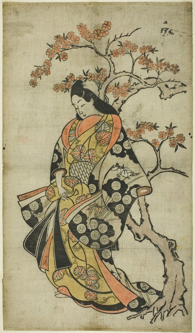 樱桃树旁的女子 作者 未知艺术家