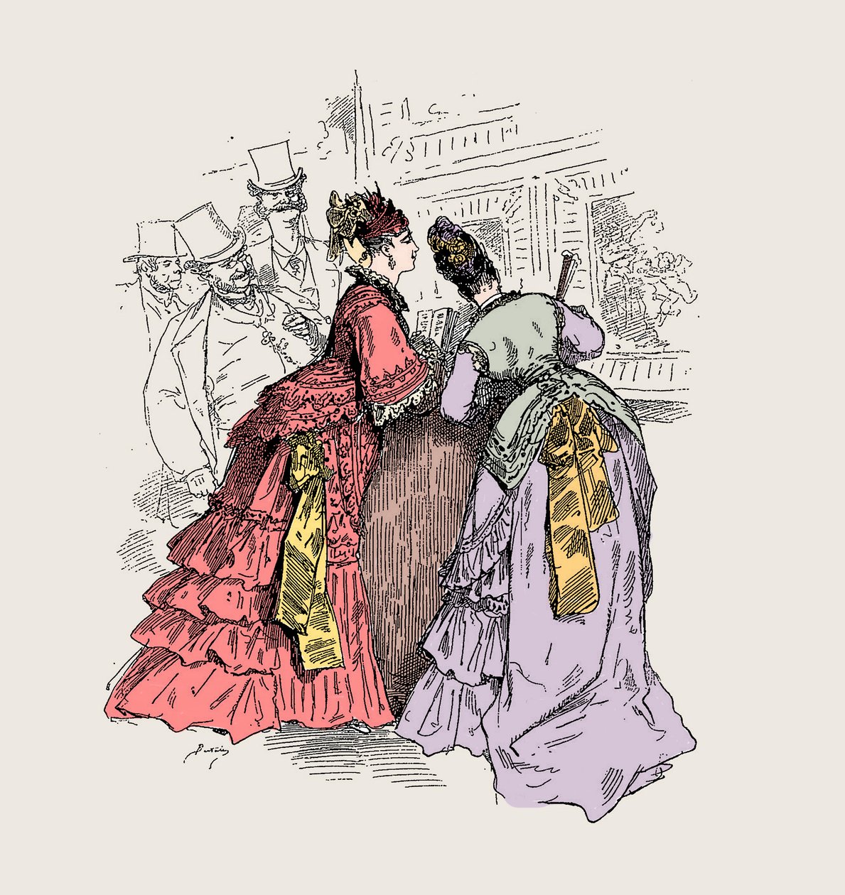博物馆里的女人：““当我告诉你这是一件来自 Worth 的衣服时，我认出了它的触感”（Charles Frederick Worth 1825-1895）——Charles Albert d