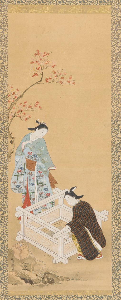 井边的青年和少女 作者 未知艺术家