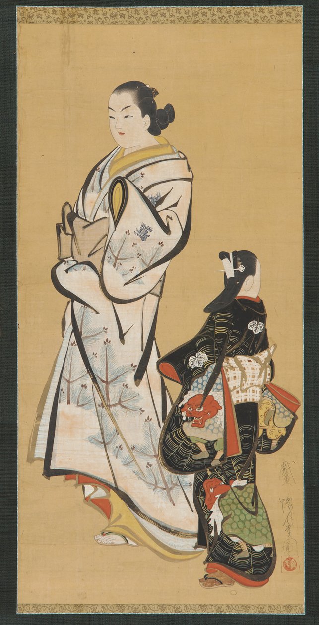 余乔和一个女孩(Kamuro) 作者 未知艺术家