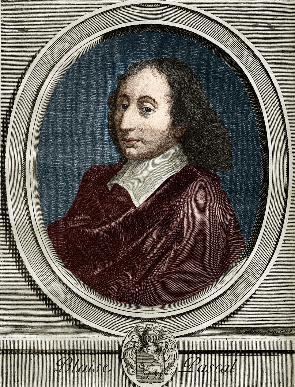 布莱斯-帕斯卡尔（1623-1662）的肖像，法国物理学家、数学家和作家。 作者 未知艺术家