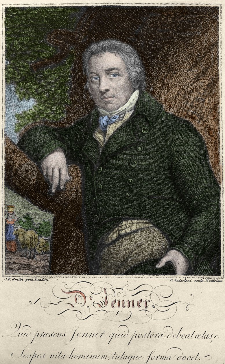 Edward Jenner (1749-1823) 的肖像，英国医生，天花免疫的溶解者。 作者 未知艺术家