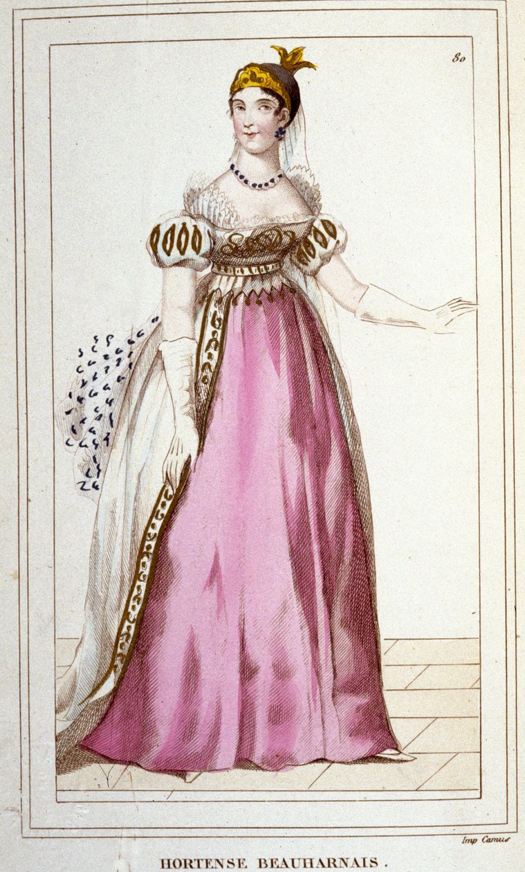 Hortense de Beauharnais肖像 1783年出生于巴黎，1837年死于瑞士的Arenenberg，是Alexandre de Beauharnais和Joséphine Tascher的女儿，1830年的Pagerie版画。 作者 未知艺术家