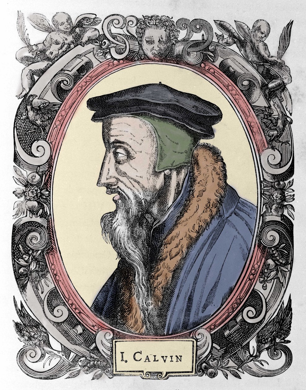 Jean Calvin (1509-1564) 的肖像，法国宗教改革家和作家。 作者 未知艺术家