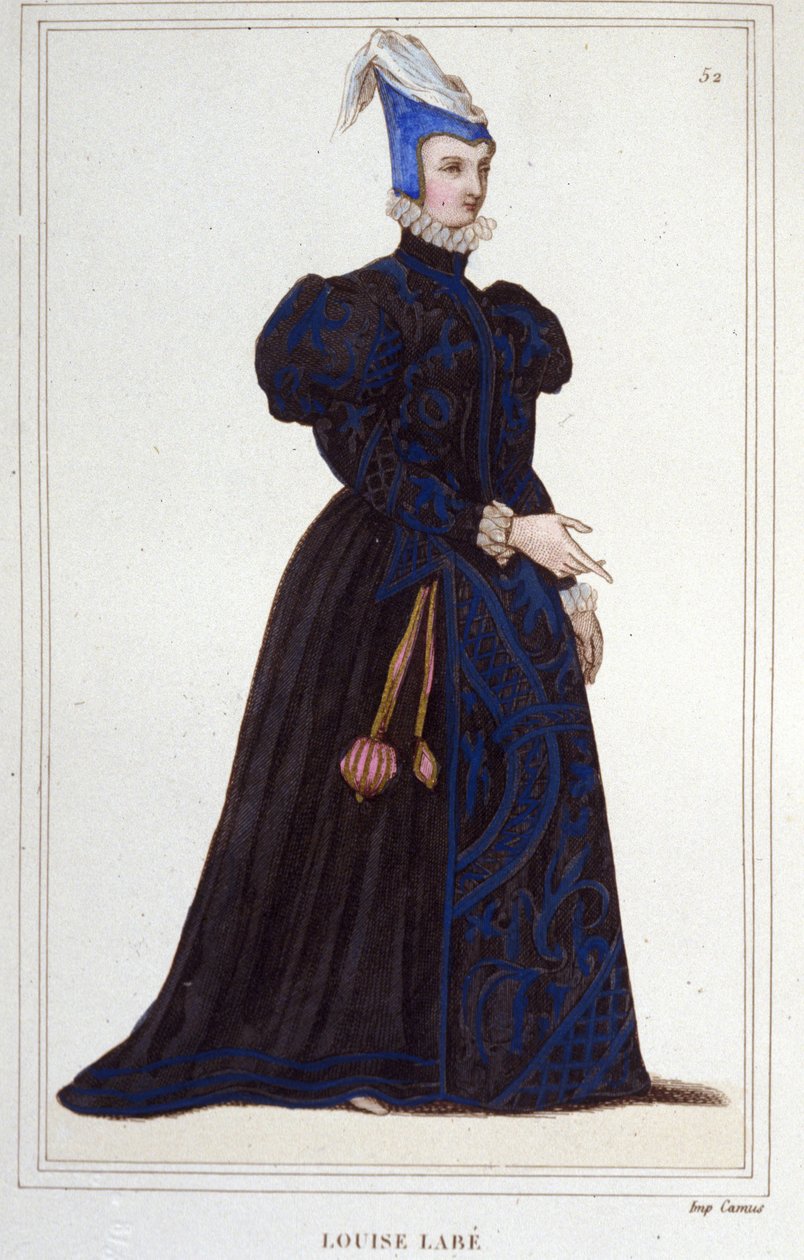 portrait of Louise Labbé or Labé (ver1524-1566), French poet. engraving of 1830 作者 未知艺术家