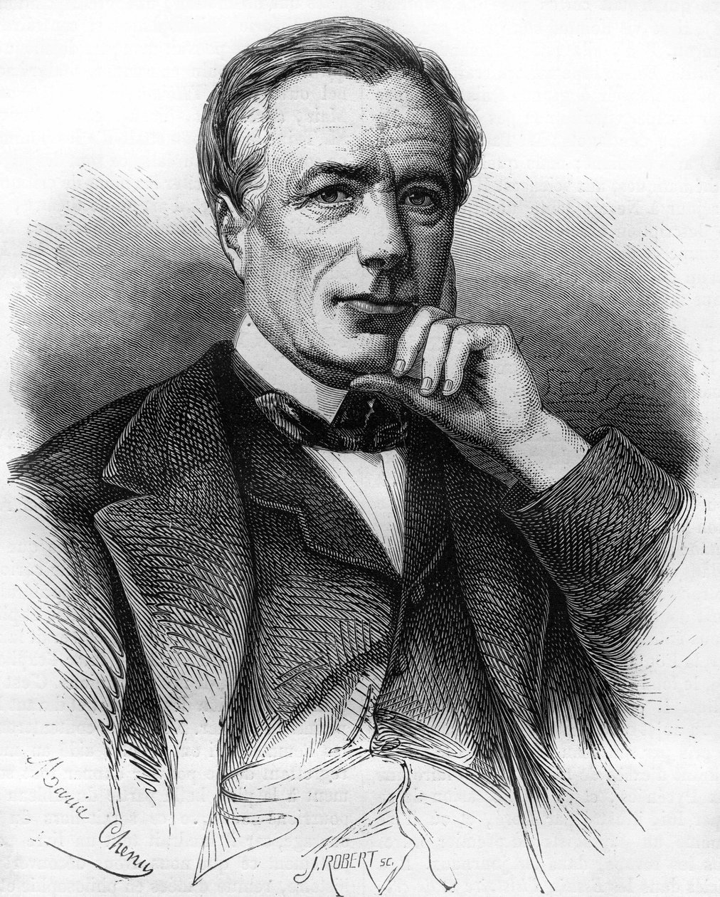 Xavier Marmier（1809-1892）的肖像，法国作家。 作者 未知艺术家