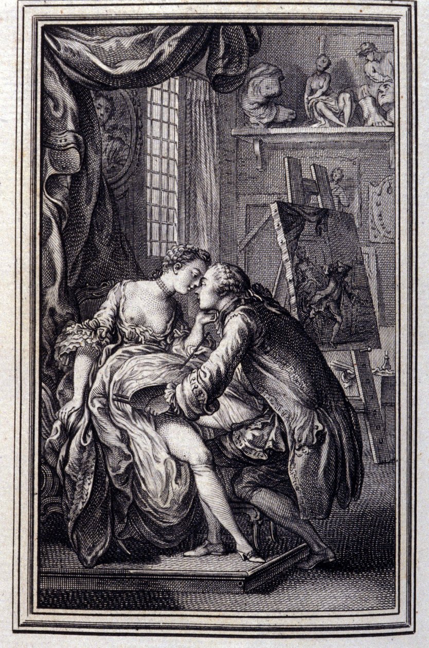 the table- in “” Tales et nouvelles en vers”” by Jean La Fontaine. 1762. 作者 未知艺术家