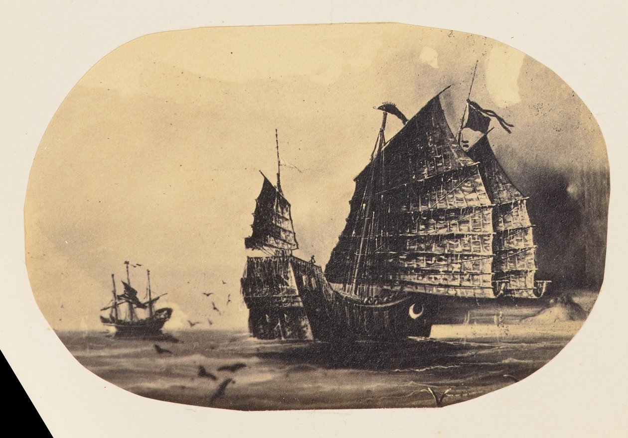 [中国军舰图纸的影印件] (Photographic Copy of a Drawing of a Chinese Junk Ship) 作者 未知艺术家/制作人