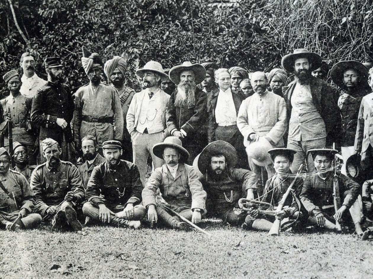 奥古斯特-帕维（1847-1925），布列塔尼探险家，1895年法英两国在上湄公河的考察。 作者 未知的摄影师