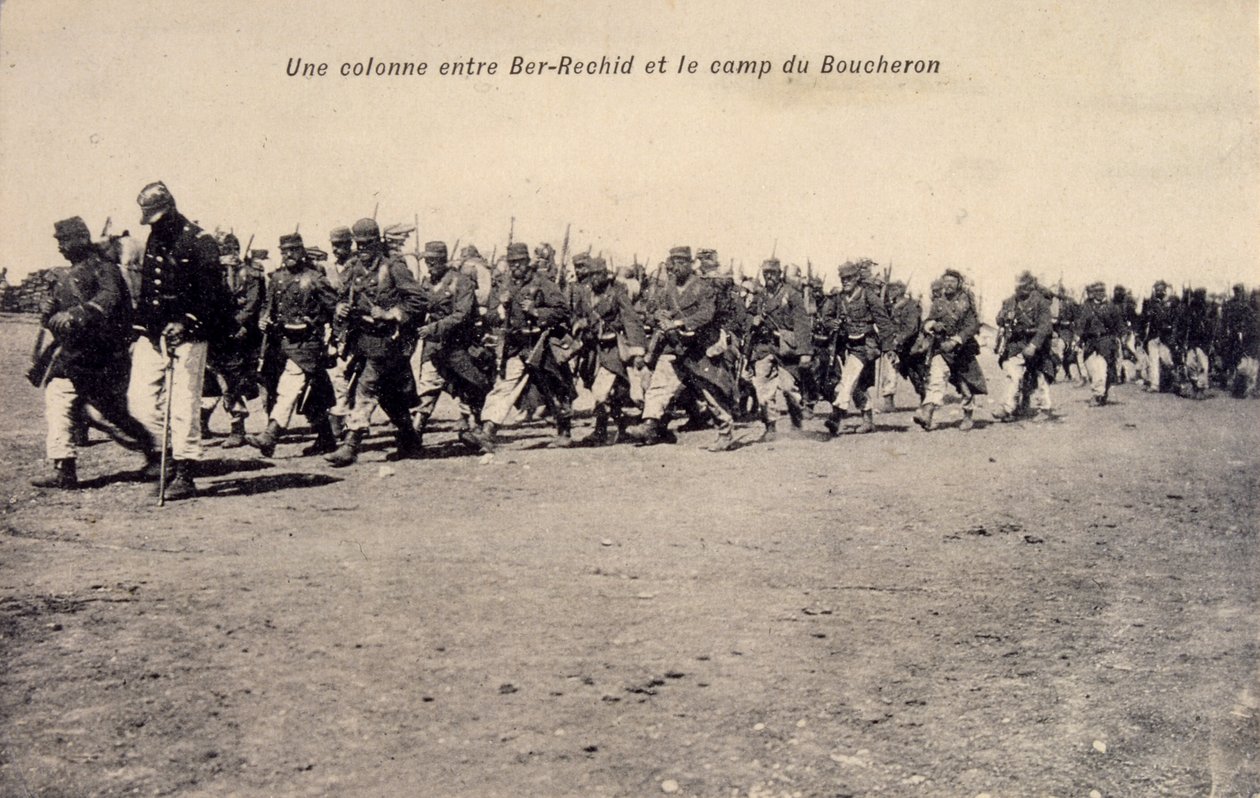 Bir Rashid in Barh el Gazel，乍得，巡逻的法国殖民军团士兵。 明信片，1910 年 作者 未知的摄影师