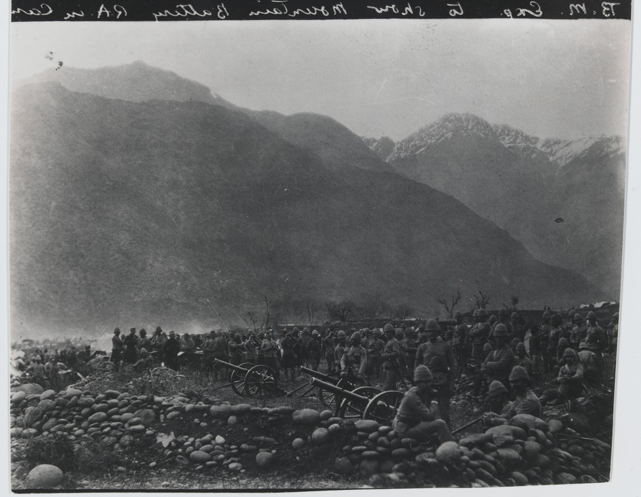 《停火》，不列颠山脉炮台第一名，黑山探险队，1891年 作者 未知的摄影师