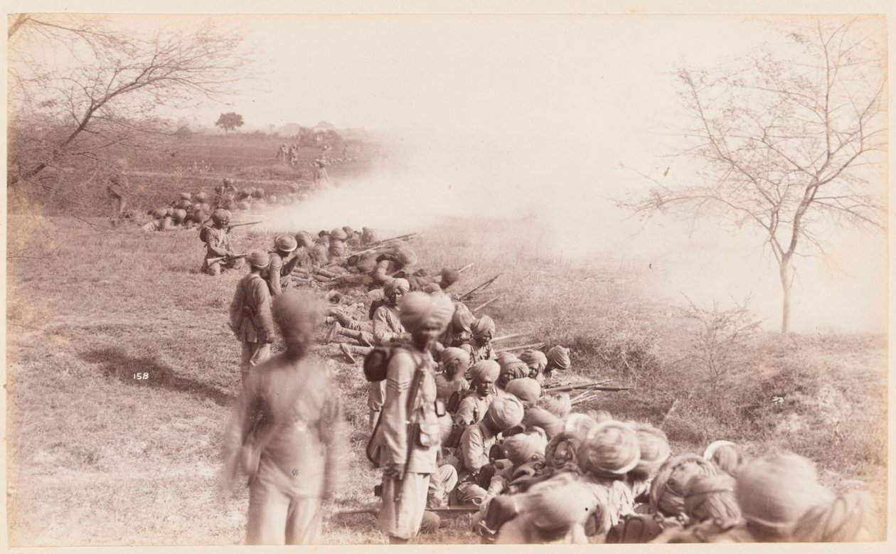 孟加拉步兵第 14 团（Ferozepore Sikhs）的射击线，德里训练营 作者 未知的摄影师