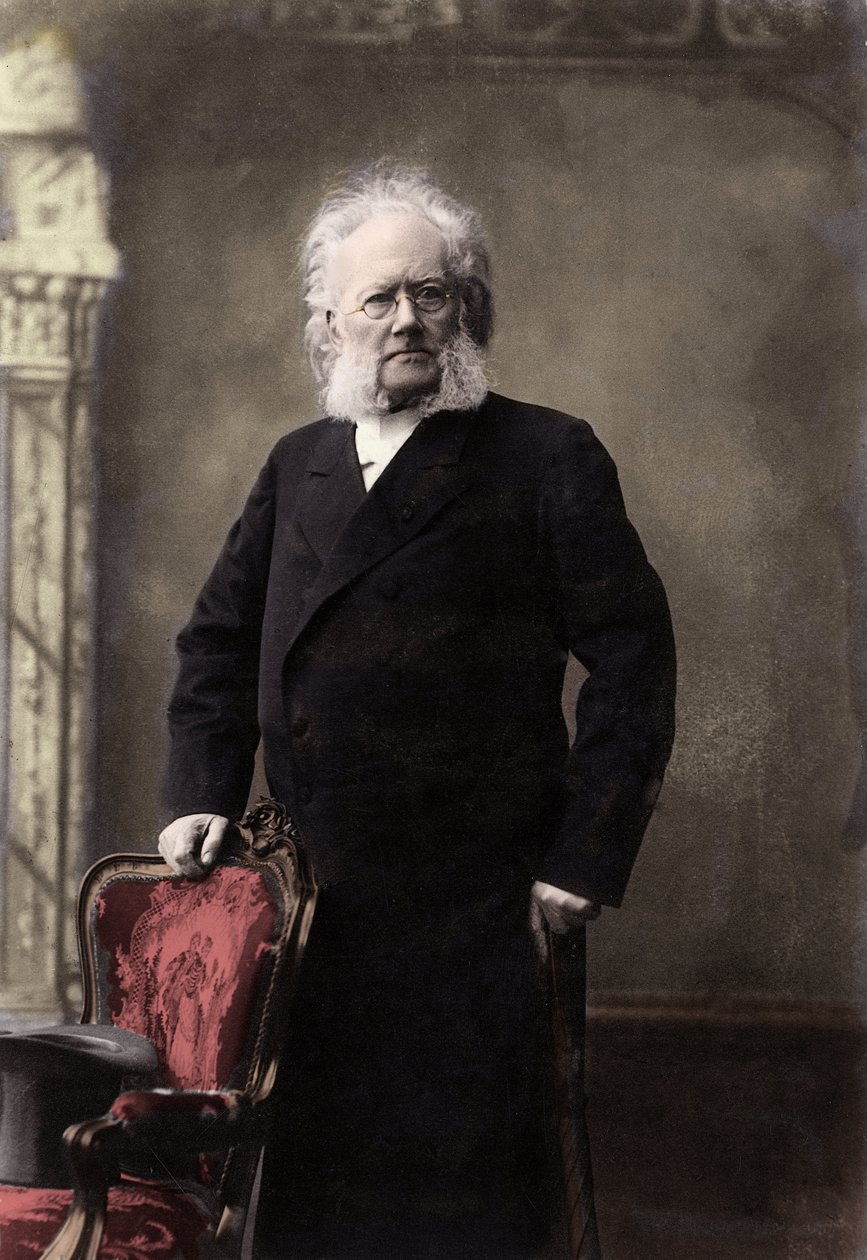 HENRIK IBSEN (1828-1906) 挪威诗人和剧作家 - 挪威剧作家 Henrik (Henri) Johan Ibsen (1828-1906) 的肖像 作者 未知的摄影师