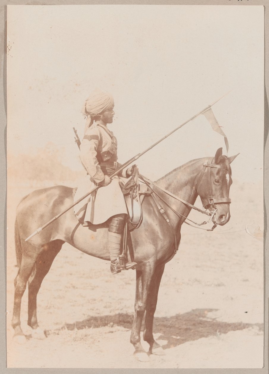 Lance Daffadar Sultan Khan，印度骑兵，训练命令，德里 作者 未知的摄影师
