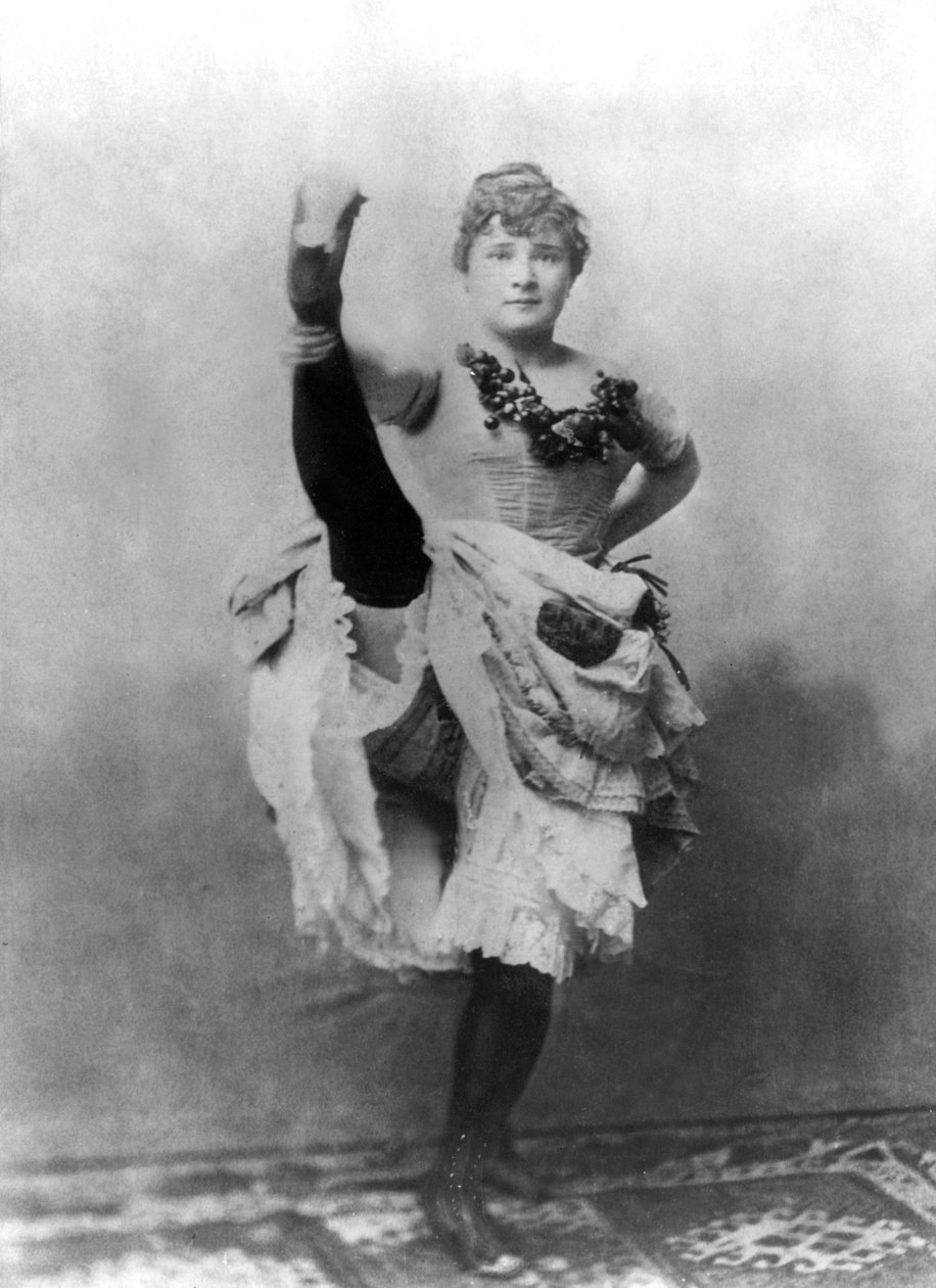 路易丝·韦伯 (Louise Weber，1870-1929)，又名 La Goulue，巴黎 Folies Bergeres 法国康康舞者，图卢兹·劳特累克 (ToulouseLautrec) 的模特 作者 未知的摄影师