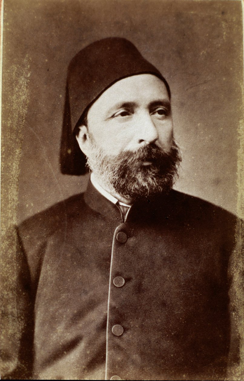 奥斯曼帝国：“Ahmet Mithat Pasha（或 Ahmed Midhat pasha）（1822-1883 年）政治家土耳其改革者的肖像”，土耳其历史学会摄影安卡拉。 火鸡 作者 未知的摄影师