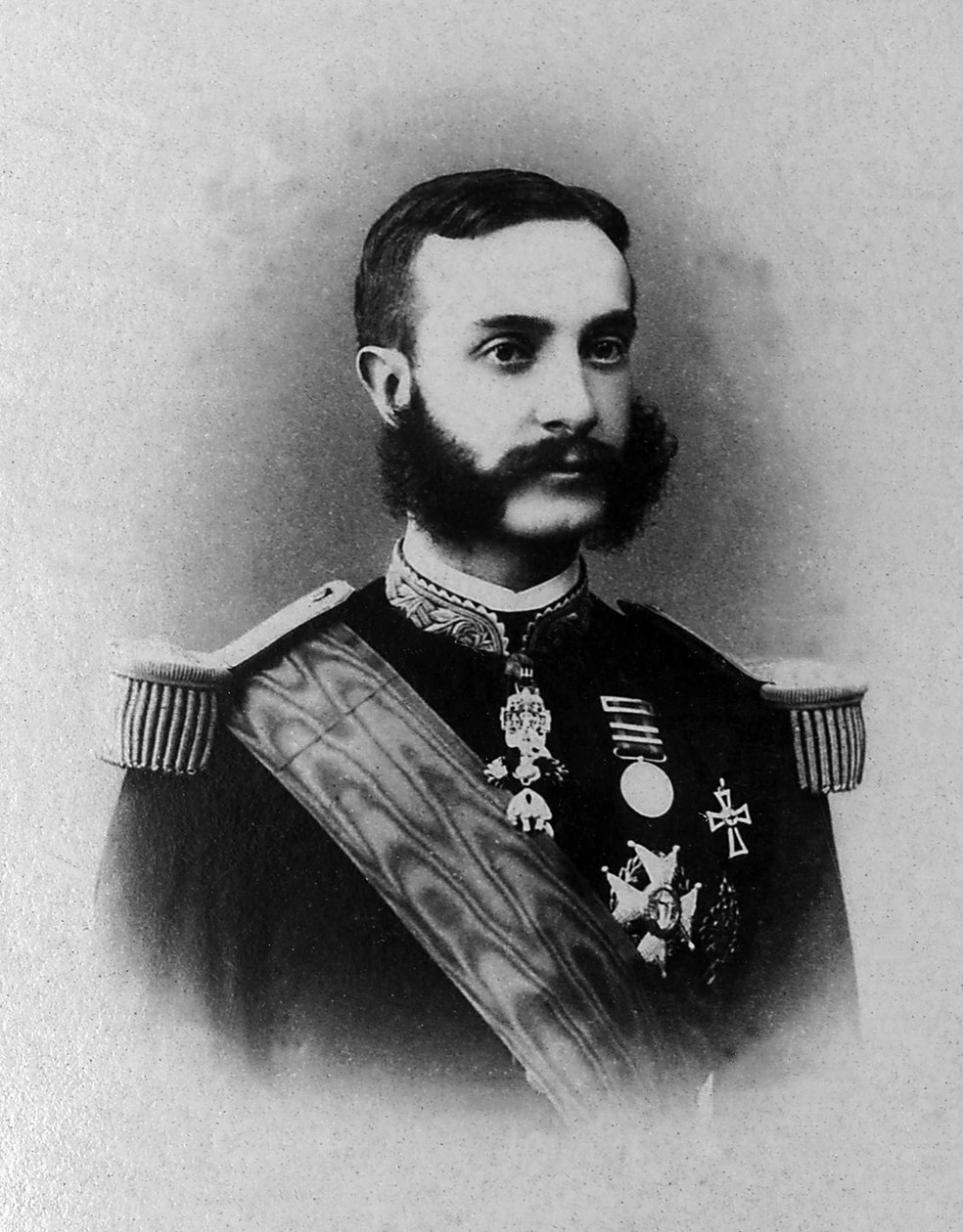 阿方索十二世 (1857-1885) 的肖像，他在欧洲长期流放后于 1874 年至 1885 年成为西班牙国王。 作者 未知的摄影师
