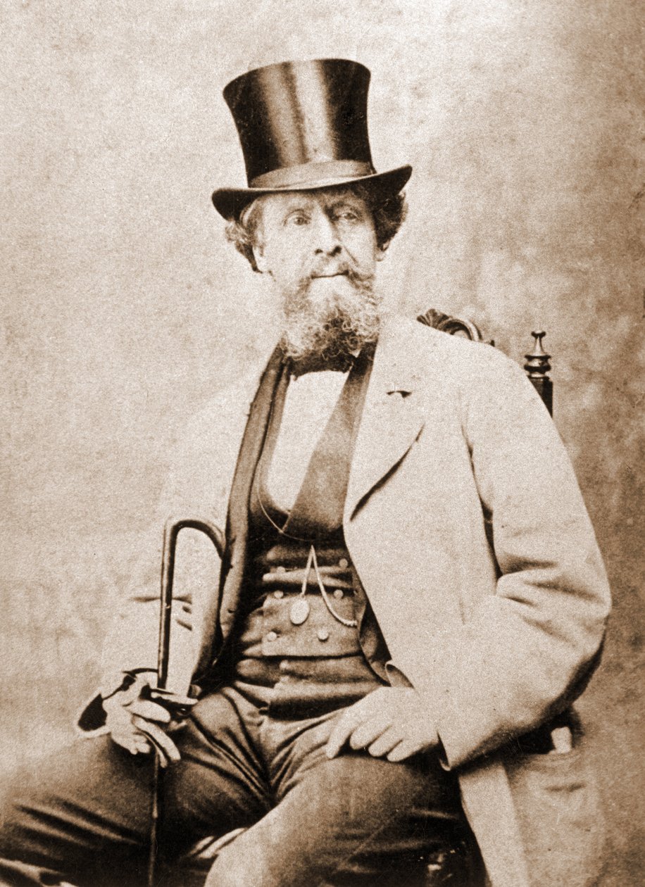 查尔斯-狄更斯（1812-1870）的画像，英国作家，1855年左右。 作者 未知的摄影师
