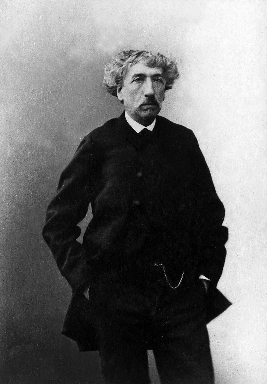 法国建筑师查尔斯·加尼尔 (Charles Garnier) (1825-1898) 的肖像。 作者 未知的摄影师