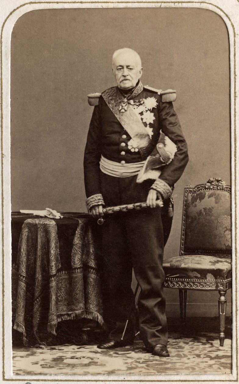 Esprit Victor Elisabeth Boniface de Castellane 的肖像，法国元帅，法国军人，1788 年 3 月 21 日生于巴黎，1862 年 9 月 16 日死于里昂。 作者 未知的摄影师