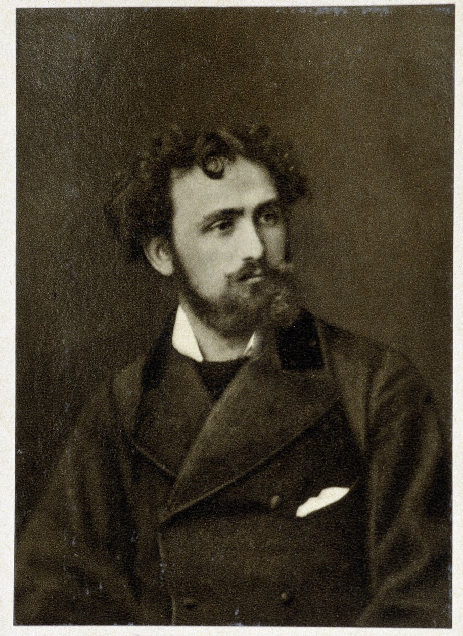 Eugène Delacroix (1798 - 1863) 于 1854 年的肖像。 作者 未知的摄影师