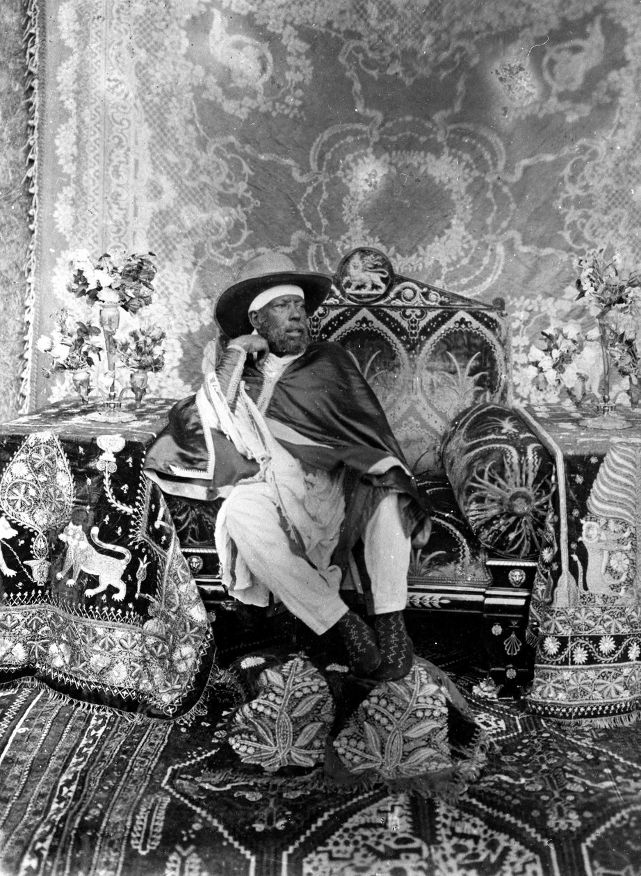 Portrait of Menelik II (1844 - 1913), Emperor of Ethiopia. 作者 未知的摄影师