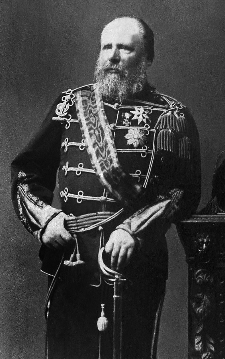 威廉三世 (1817-1890)、奥兰治-拿骚亲王、卢森堡大公和 1849 年至 1890 年荷兰国王的肖像。 作者 未知的摄影师