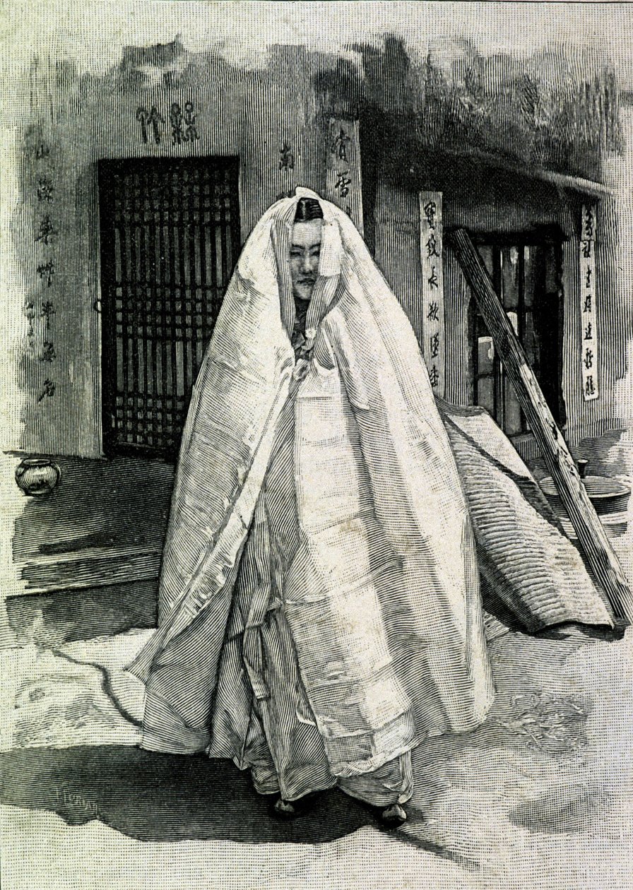 19 世纪末一位韩国女士的肖像。 作者 未知的摄影师
