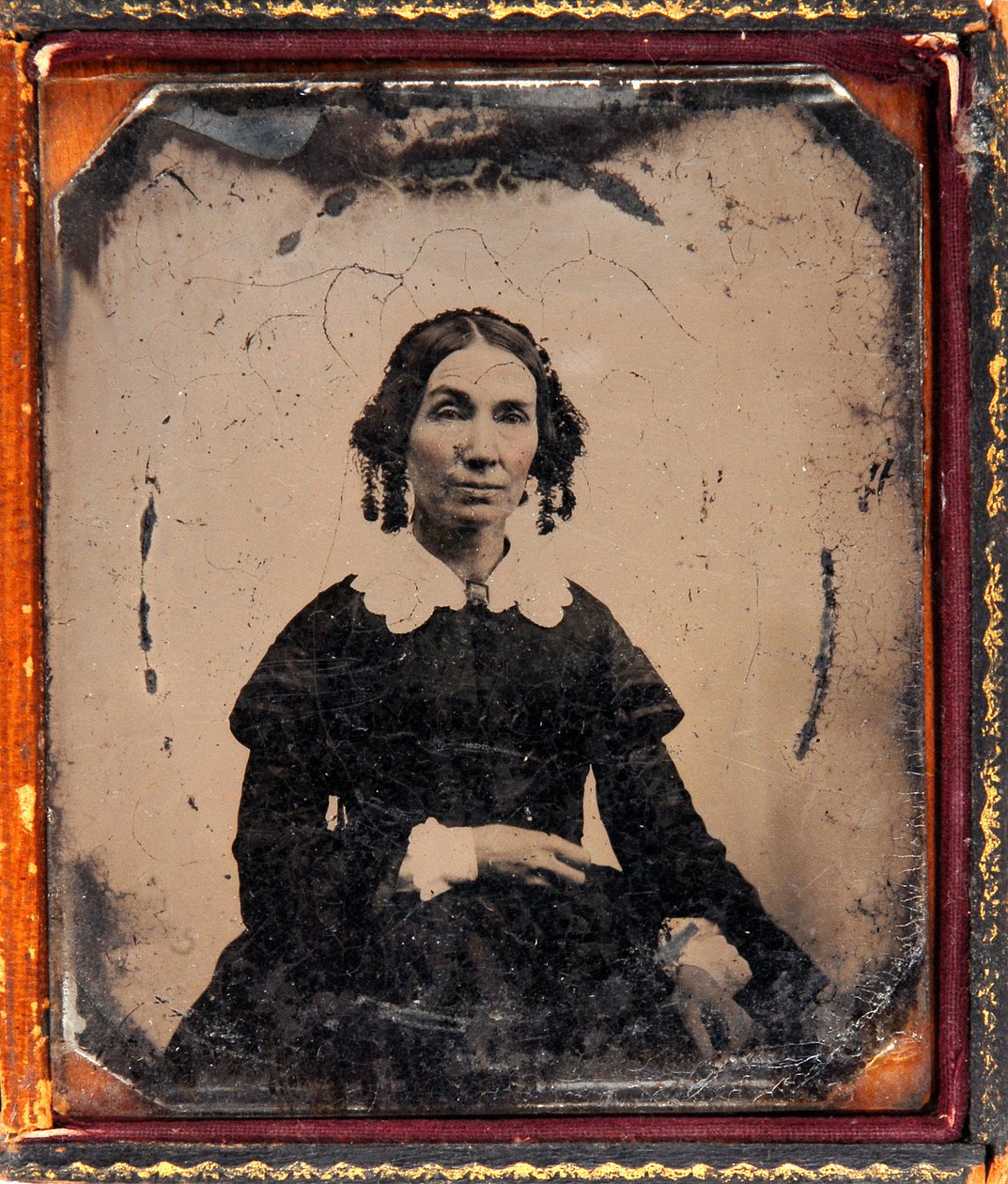 一个女人的肖像。大约在1850年，框架下的达盖尔照相术（Daguerre）。 作者 未知的摄影师