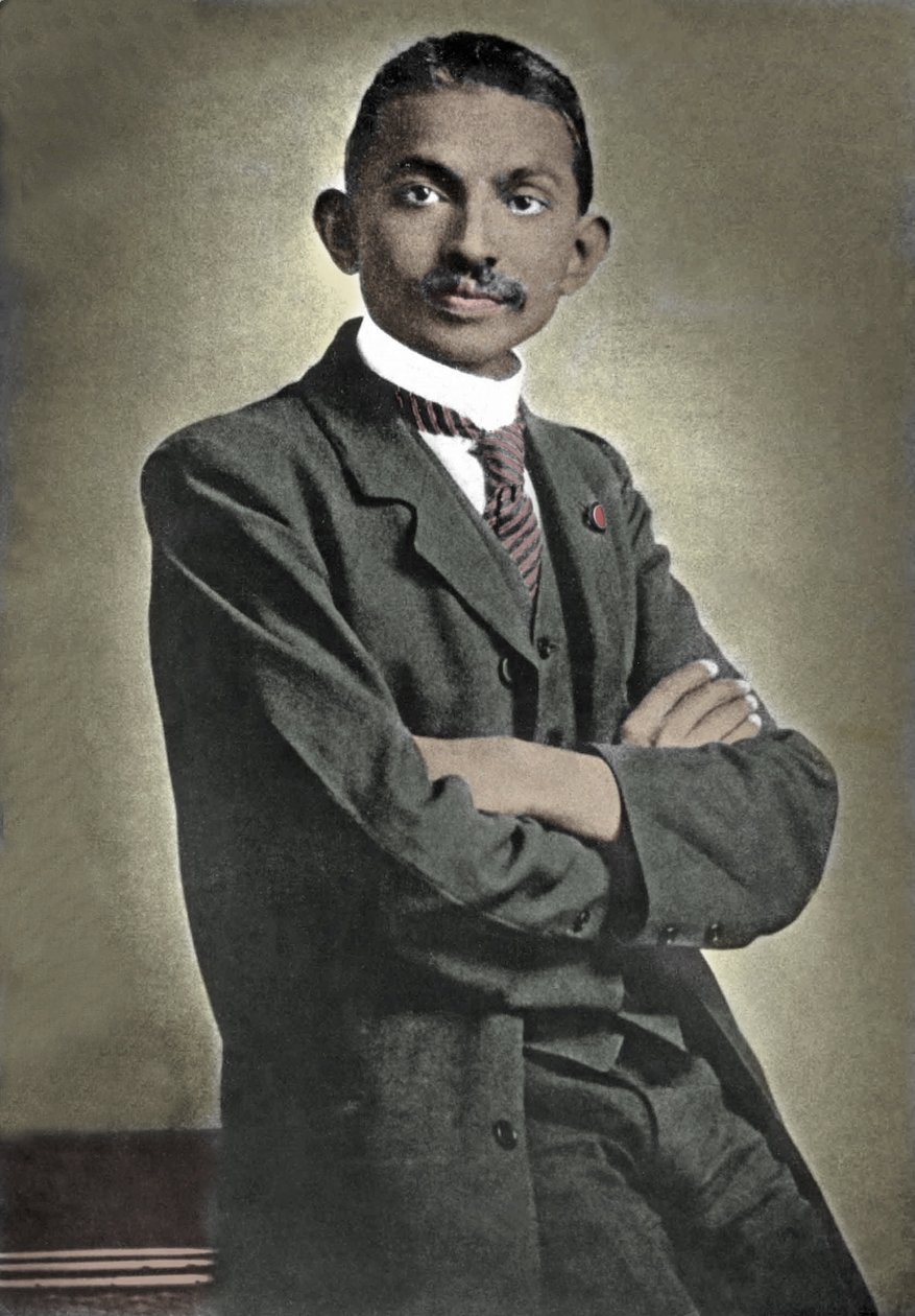 印度政治和精神领袖莫罕达斯·卡拉姆昌德·甘地（Mohandas Karamchand Gandhi，1869-1948）被称为圣雄的肖像 作者 未知的摄影师