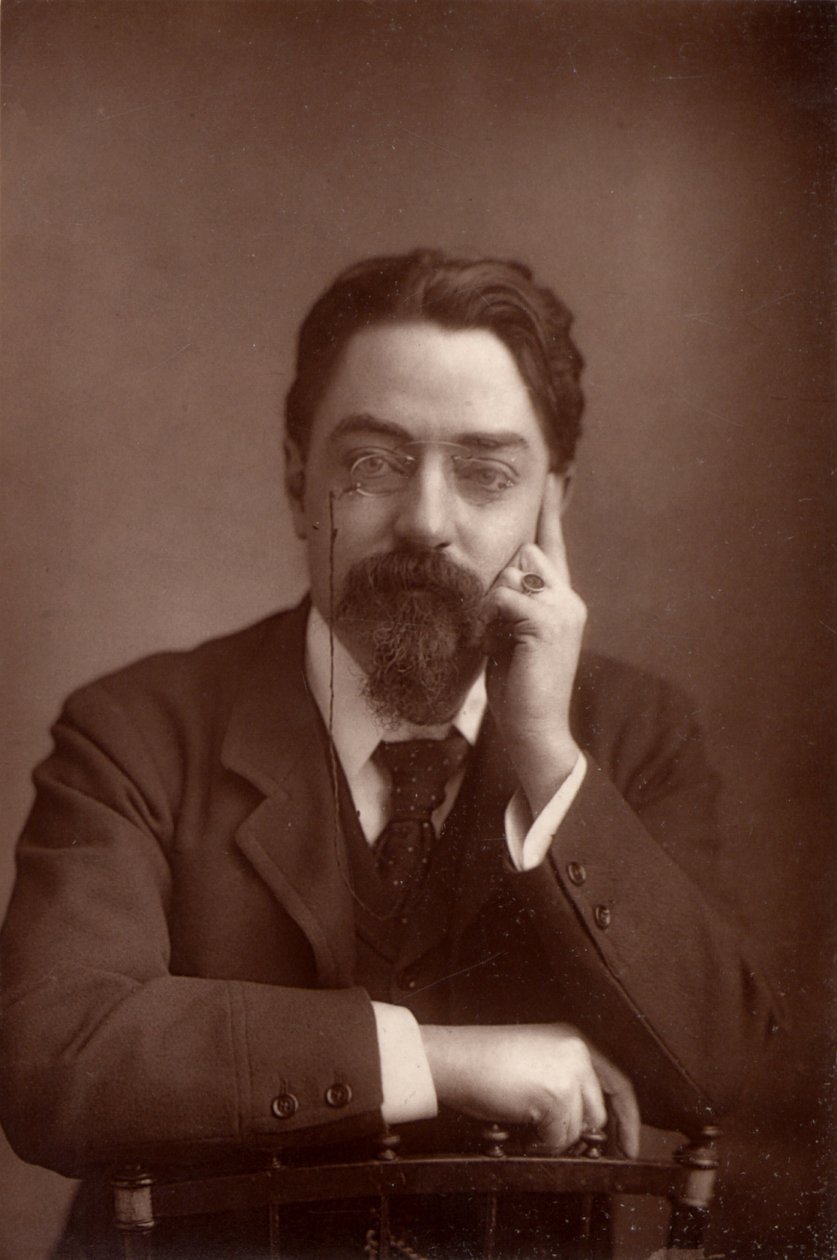 西德尼-韦伯，帕斯菲尔德男爵（1859-1947 年），英国政治经济学家和社会改革家，约 1890 年（黑白照片） 作者 未知的摄影师