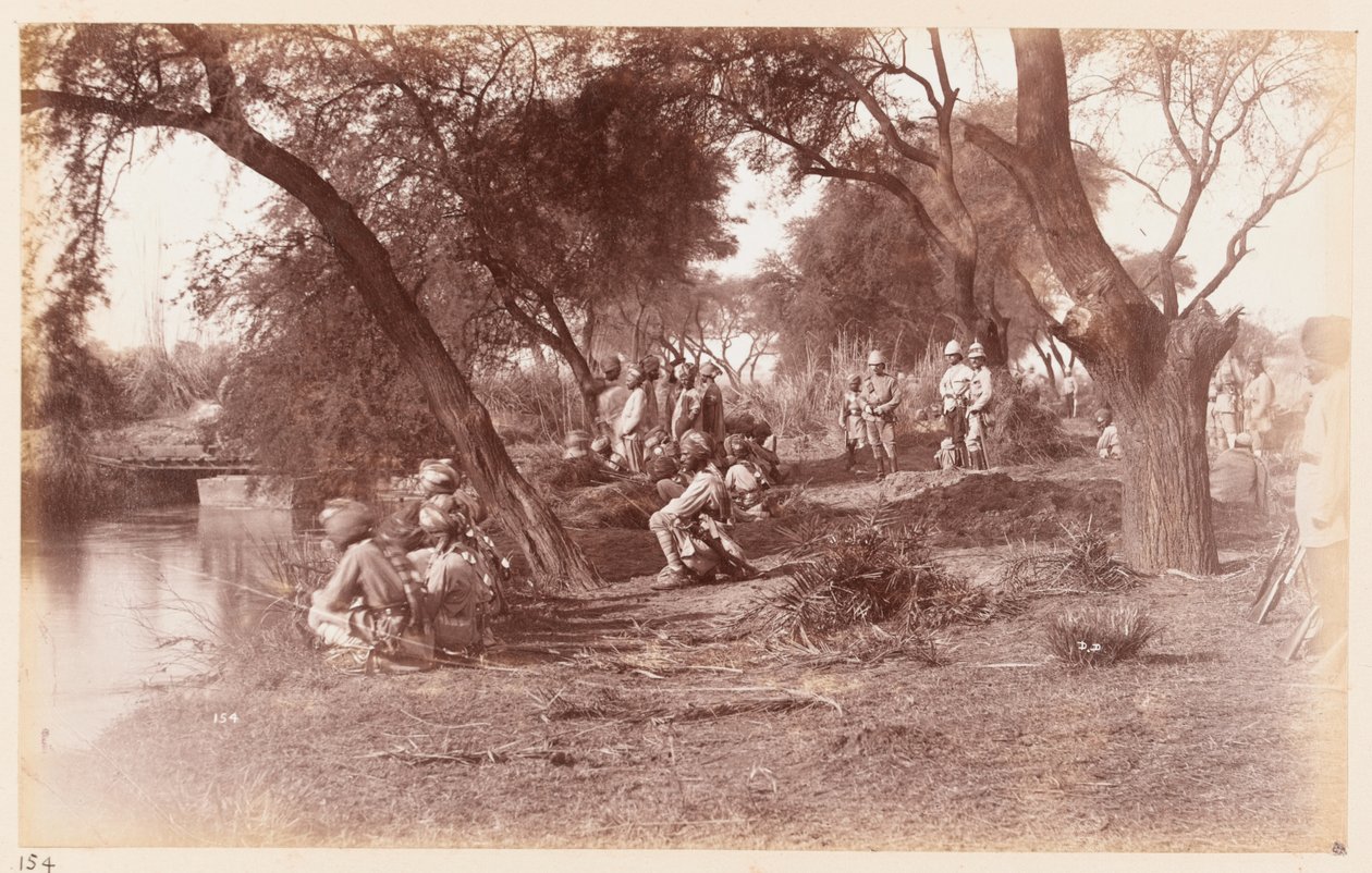 指导骑兵在德里运动营夺取了阿里普尔运河大桥，1885年 作者 不明