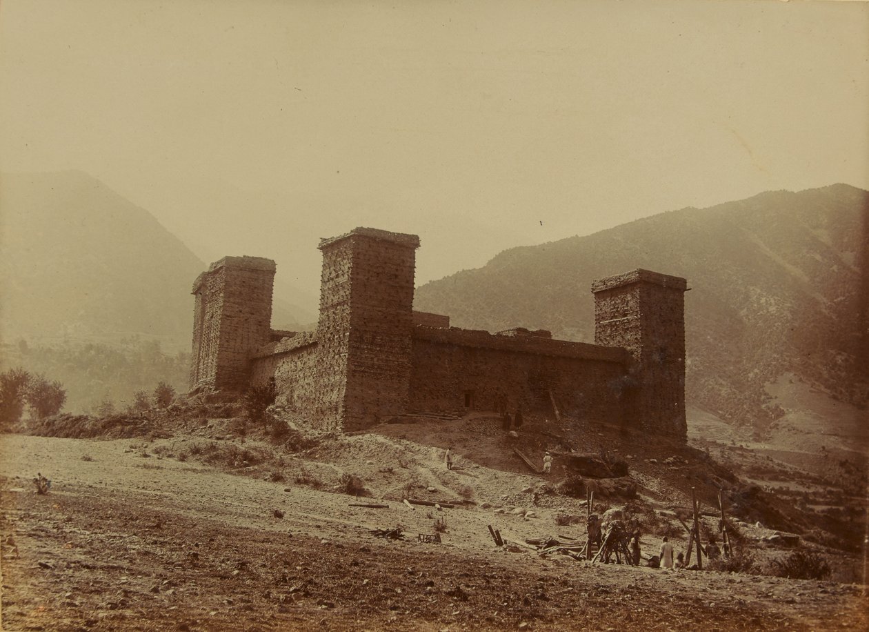 Chitral Fort的风景，1895年 作者 未知的摄影师