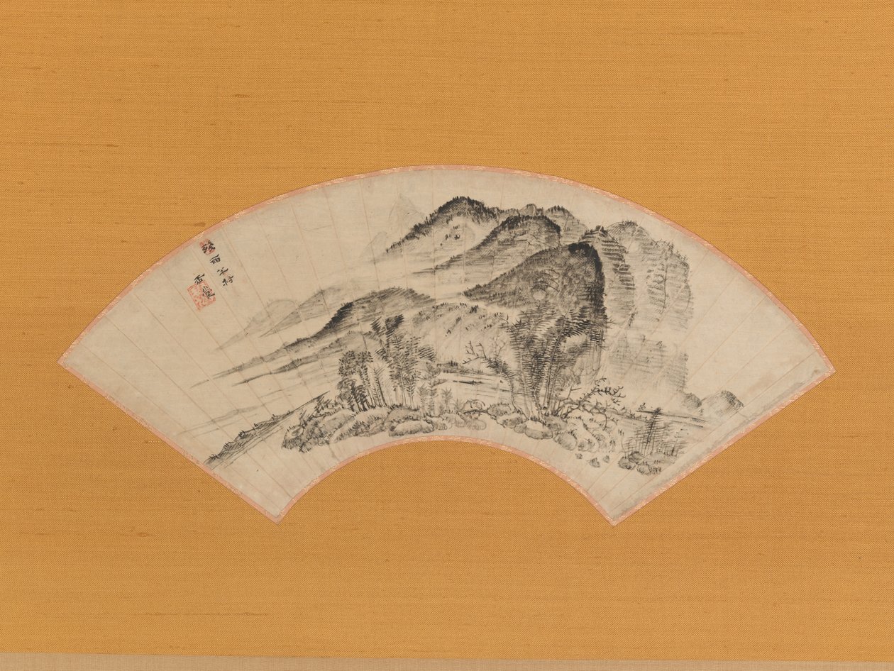 半个村庄上空的缠绵雨丝，约1815-20年。 作者 浦上玉堂