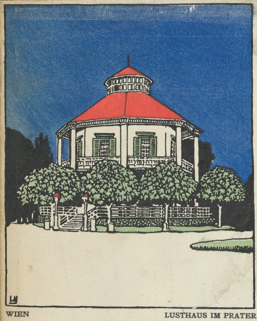 维也纳：普拉特的快乐亭 Wien: Lusthaus im Prater, 1908、 作者 城市扬克