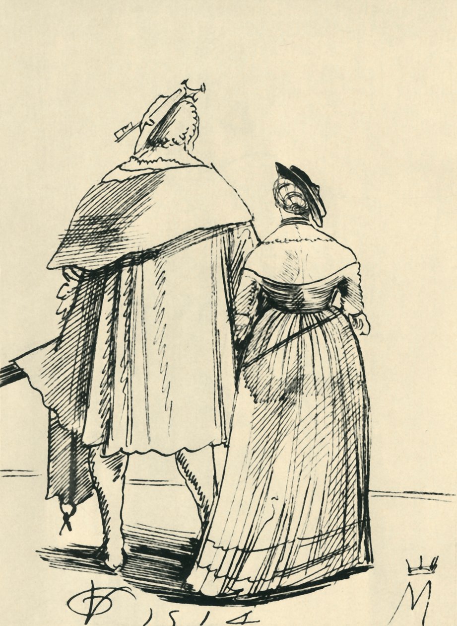 夫妻散步，1514年，1943年。 作者 乌尔斯·格拉夫