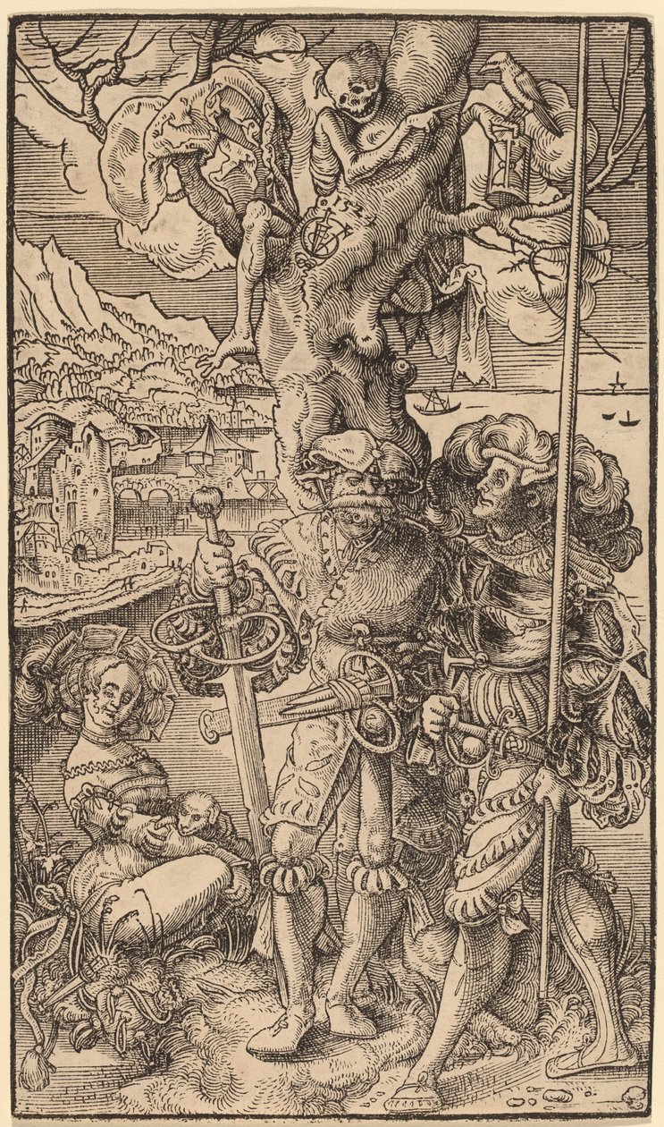 两个雇佣兵和一个女人，1524年。 作者 乌尔斯·格拉夫