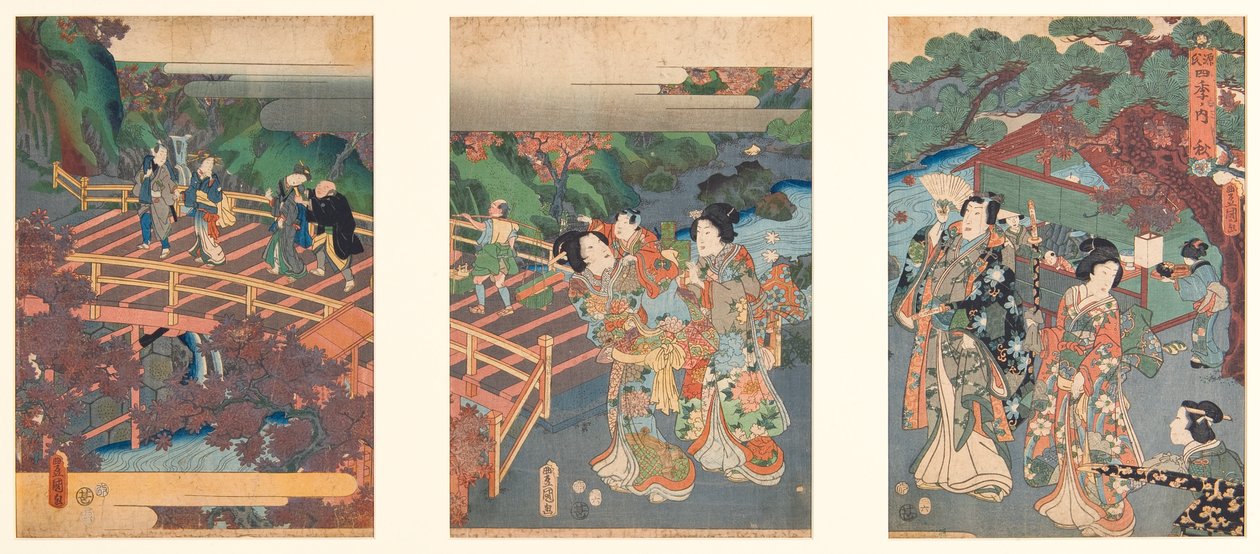 秋天，19世纪50年代初（木刻） 作者 歌川国贞