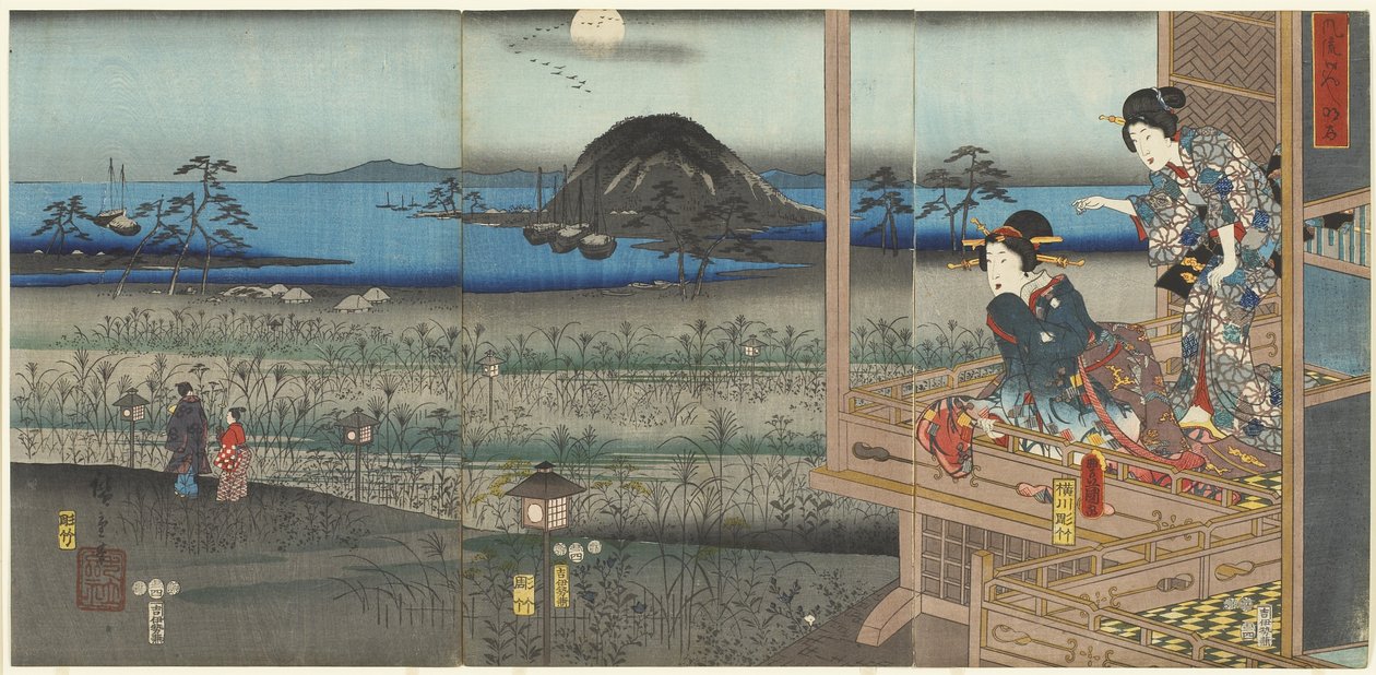 1853年4月的明石风光 作者 歌川国贞