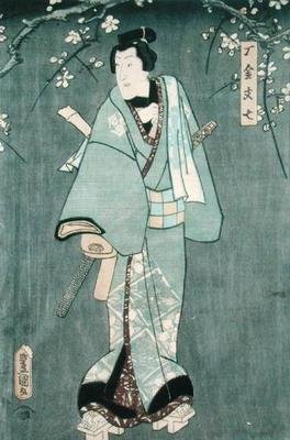 丰国剧作中的五个人物》中的人物一细节（另见157884 作者 歌川国贞