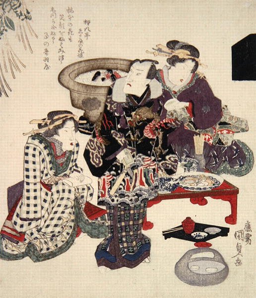 大田屋（大野菊五郎）在梅本，约1825年（彩色木版画 作者 歌川国贞