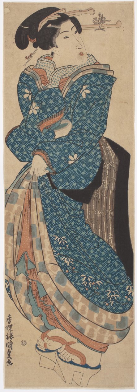 站立的女人 作者 歌川（1786-1865）国定