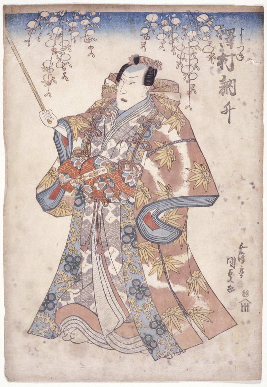 泽村托什？ 义经的角色（彩色木版画） 作者 歌川（1786-1865）国定