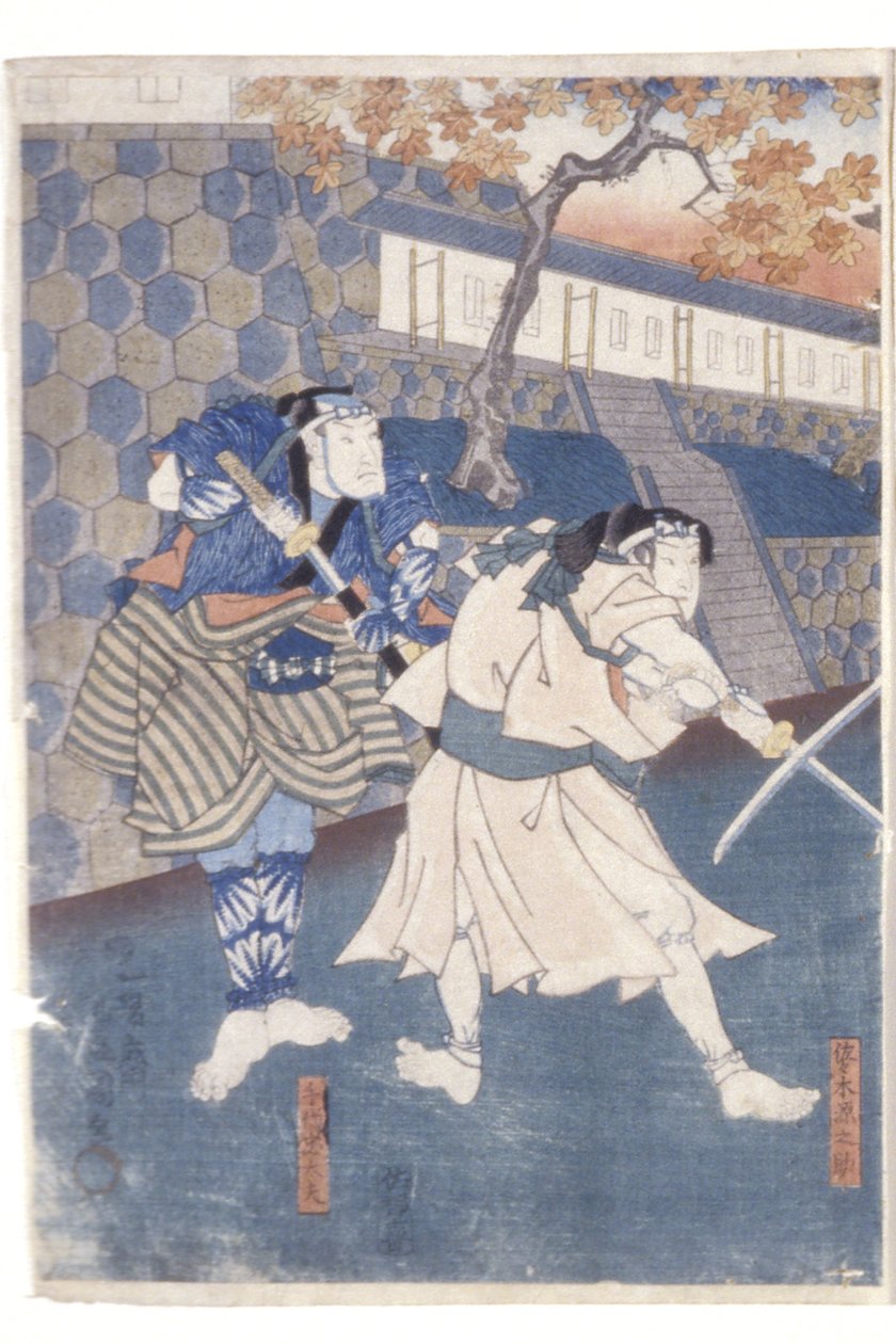 Uguisuzuka Adauchi No Zu（彩色木刻版画） 作者 歌川（1786-1865）国定