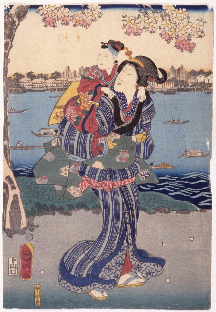 向岛赏樱（向岛赏樱之旅） 作者 歌川 (1835 1888) 国明