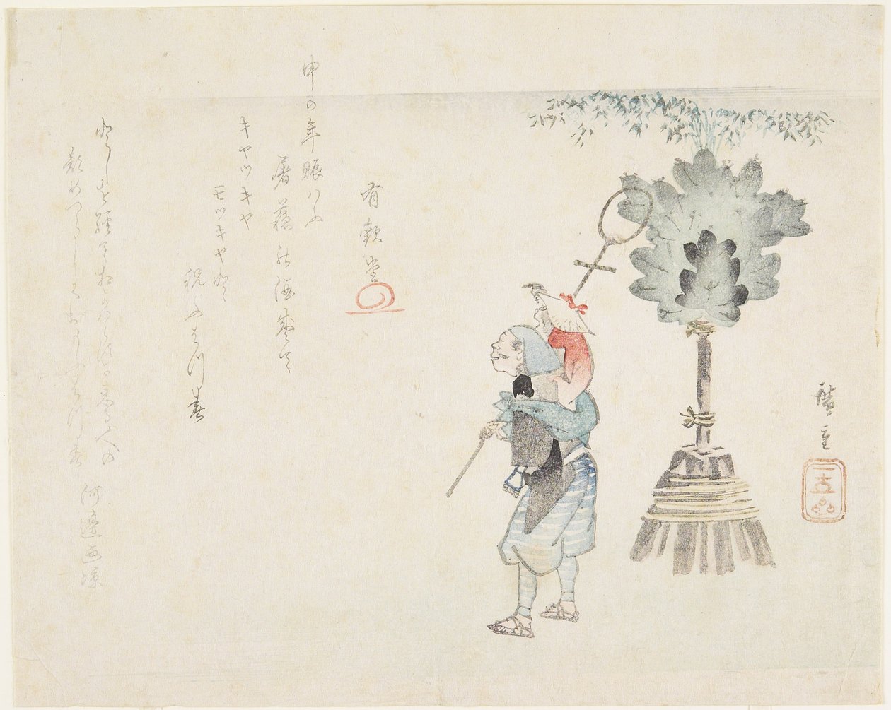 （Monkey Leader），c。 1848年 作者 歌川宏重