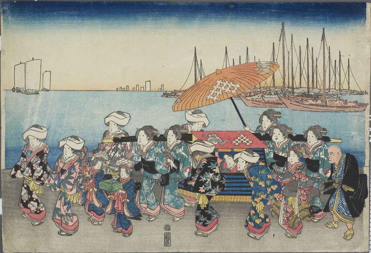 （婚礼游行），19世纪中期 作者 歌川宏重