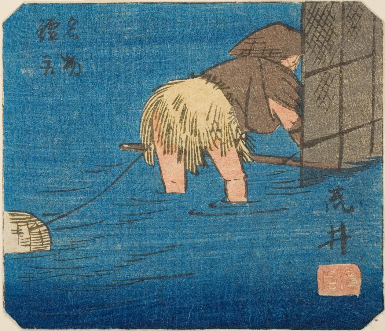 新井，"五十三站剪影（Gojusan tsugi harimaze）"系列第 8 张的一部分 作者 歌川宏重